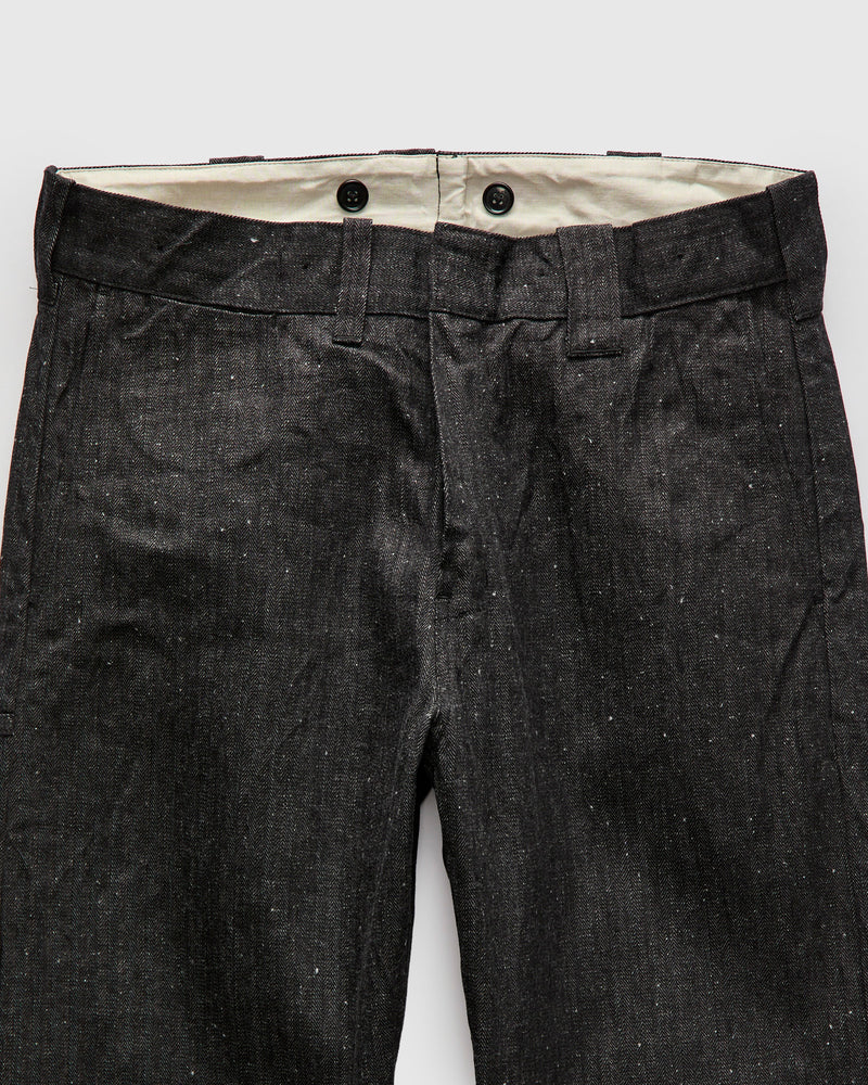 Herringbone Nep Work Pants in Black