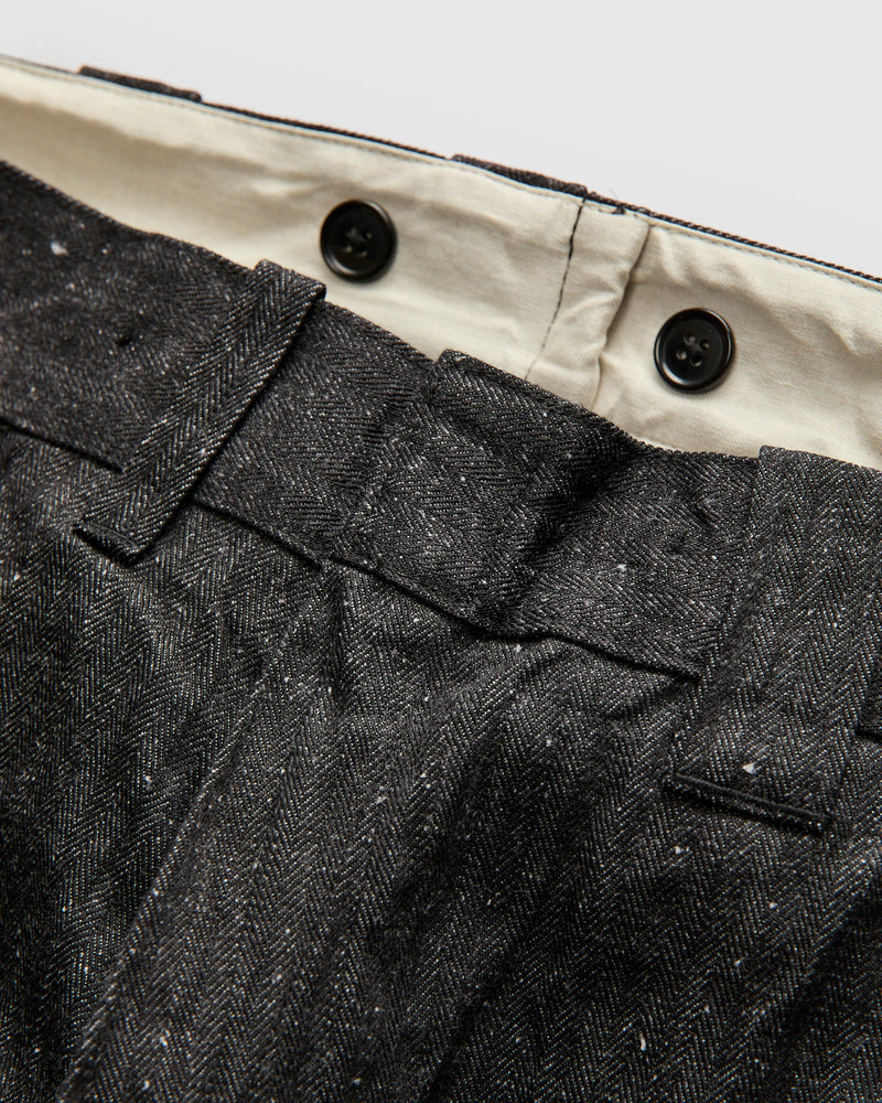 Herringbone Nep Work Pants in Black