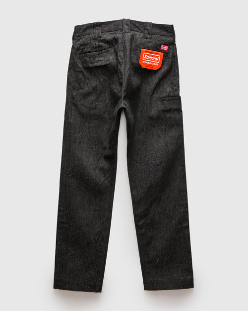 Herringbone Nep Work Pants in Black