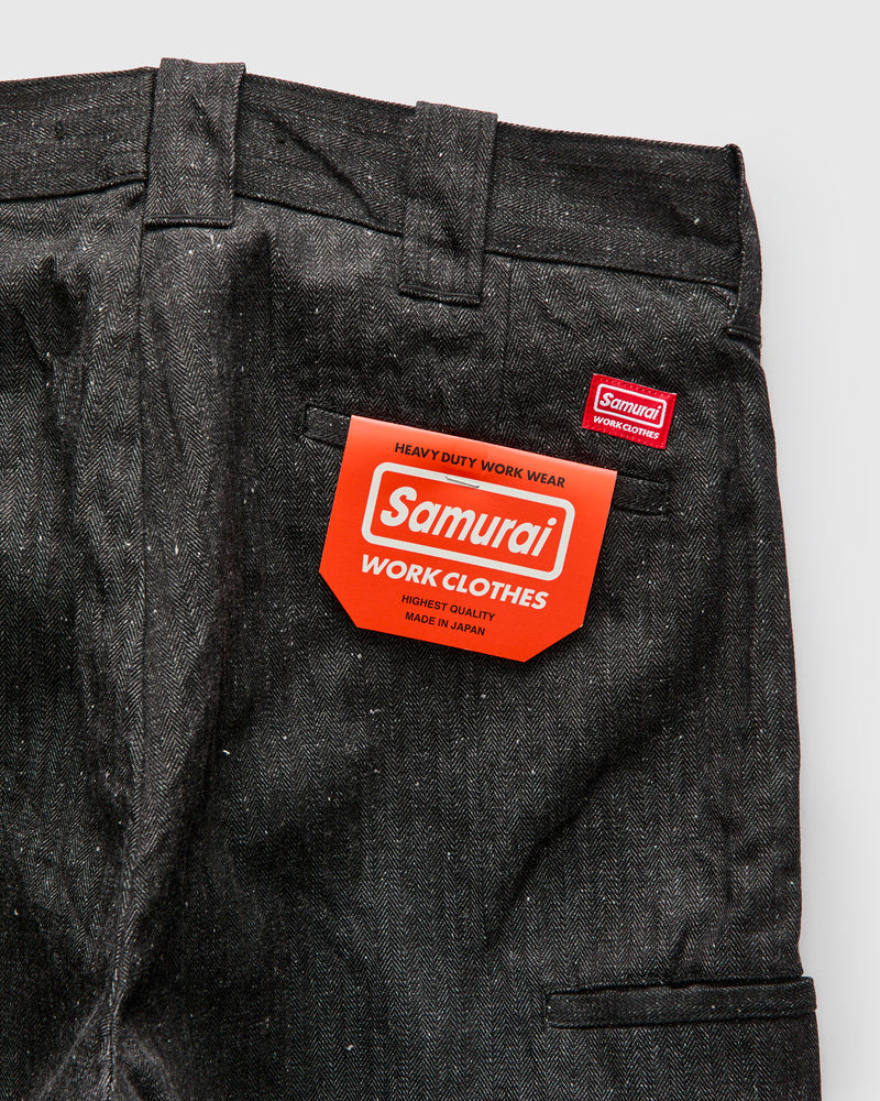 Herringbone Nep Work Pants in Black