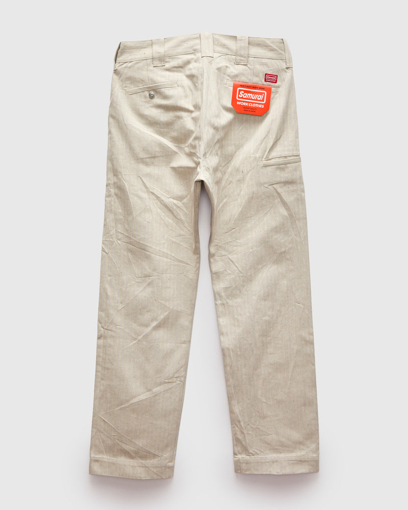 Herringbone Nep Work Pants in Oatmeal