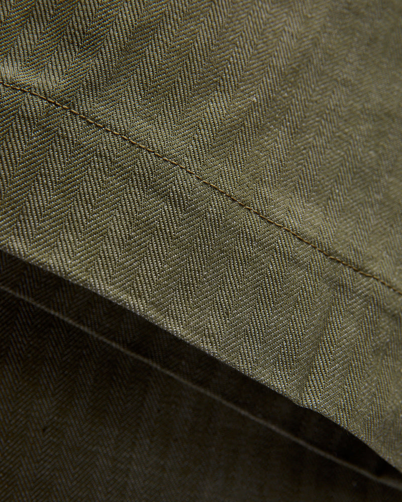 Herringbone Nep Work Pants in Olive