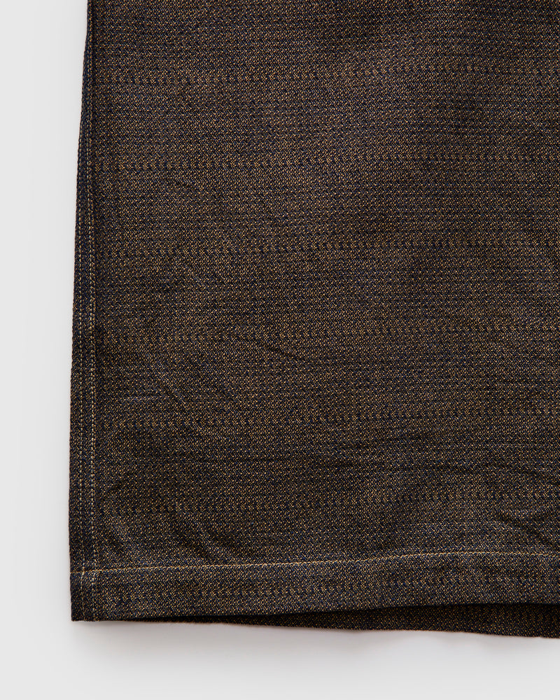 Open Collar Shirt in Sashiko Kanoko Aimadara