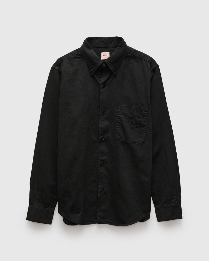 6oz Denim Button Down Shirt in Black