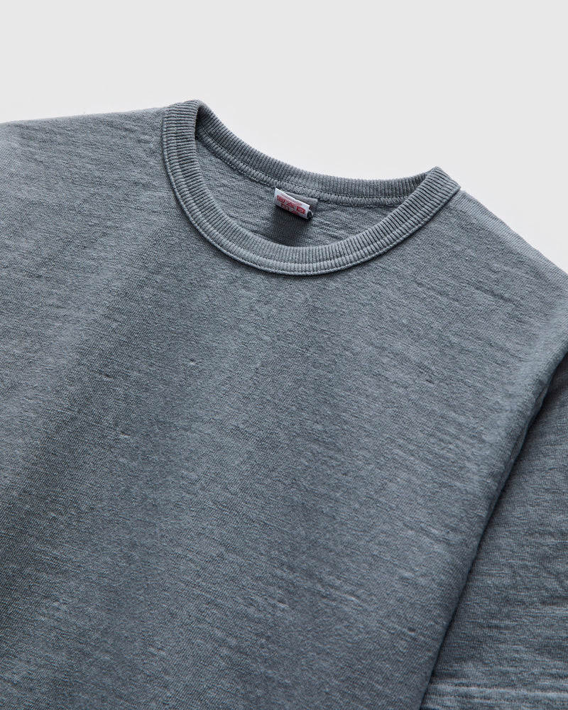 No. 8 Slub Nep Short Sleeve T-Shirt in Blue Grey