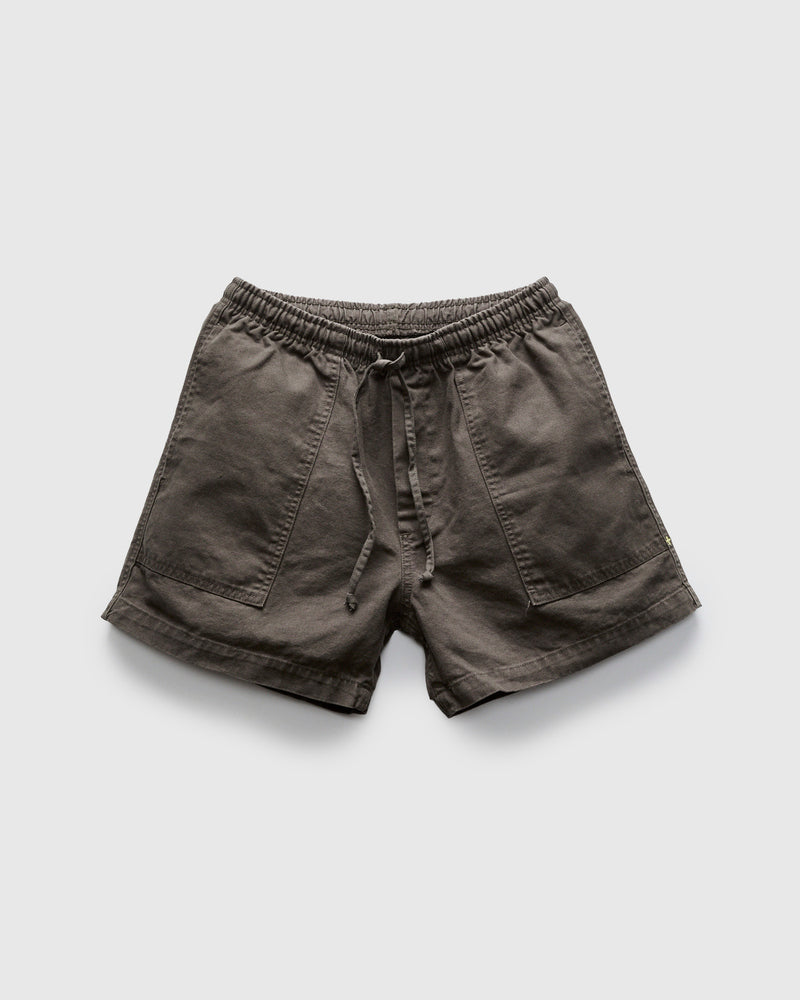 Canvas Lounge Shorts in Faded Black