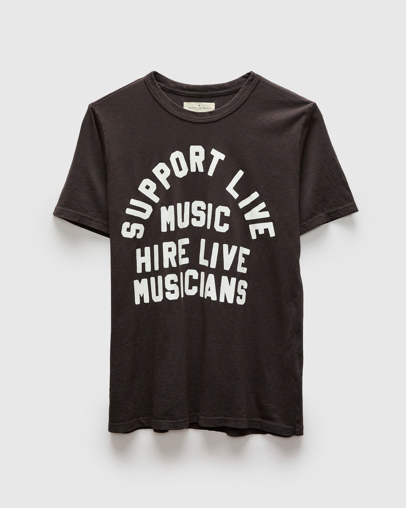 "Support Live Music" T-Shirt in Vintage Black