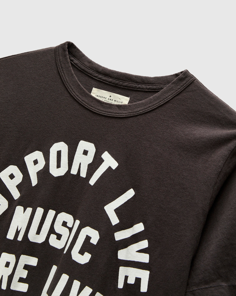 "Support Live Music" T-Shirt in Vintage Black