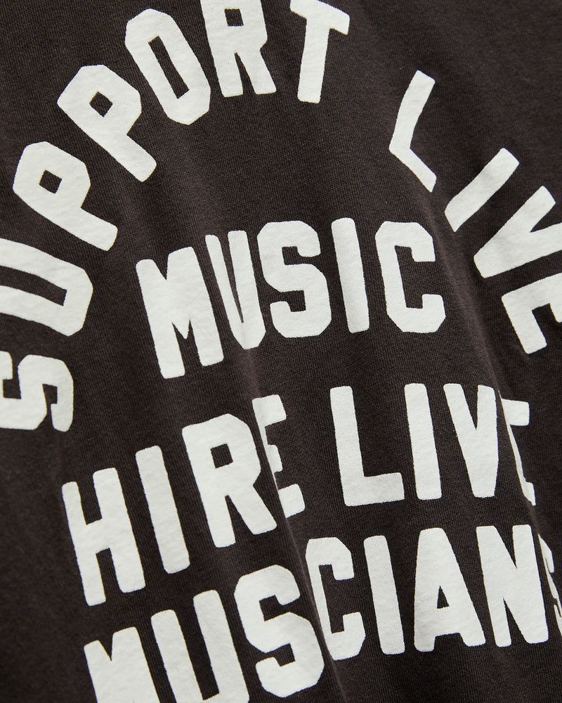 "Support Live Music" T-Shirt in Vintage Black
