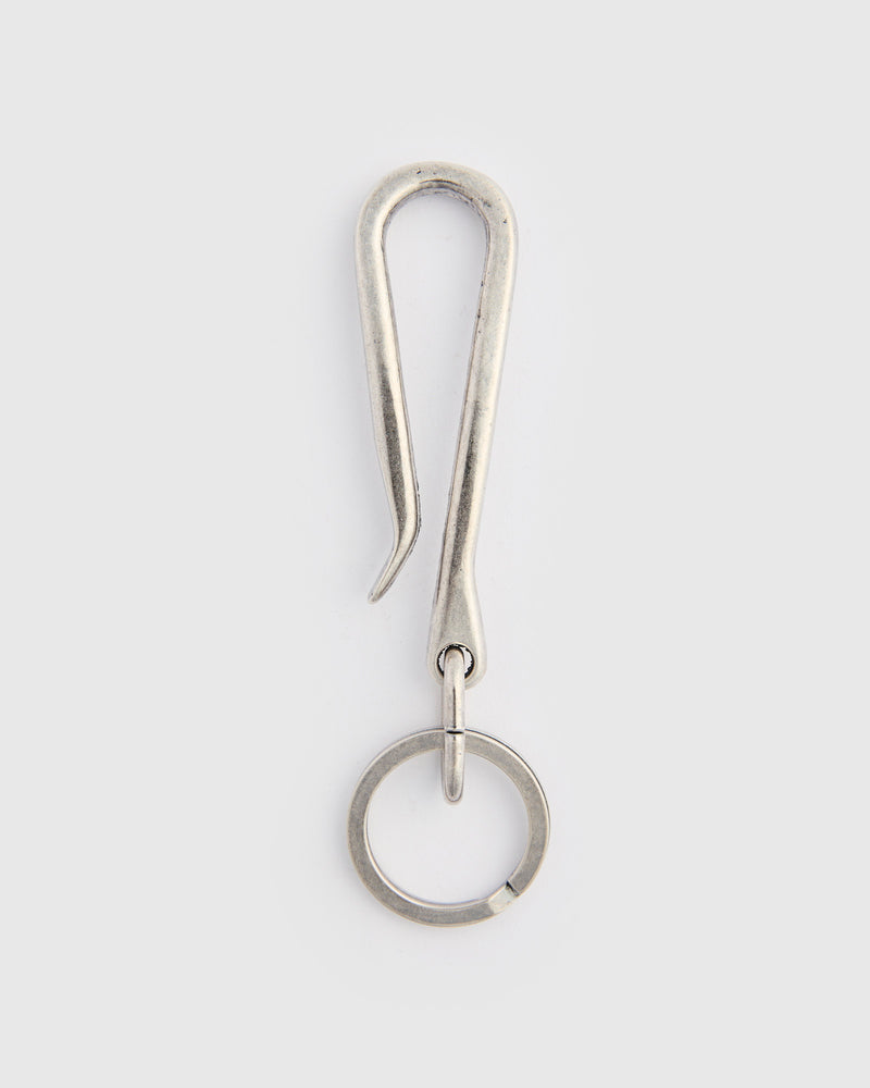 Sand Cast Key Hook in Silver Plated Brass