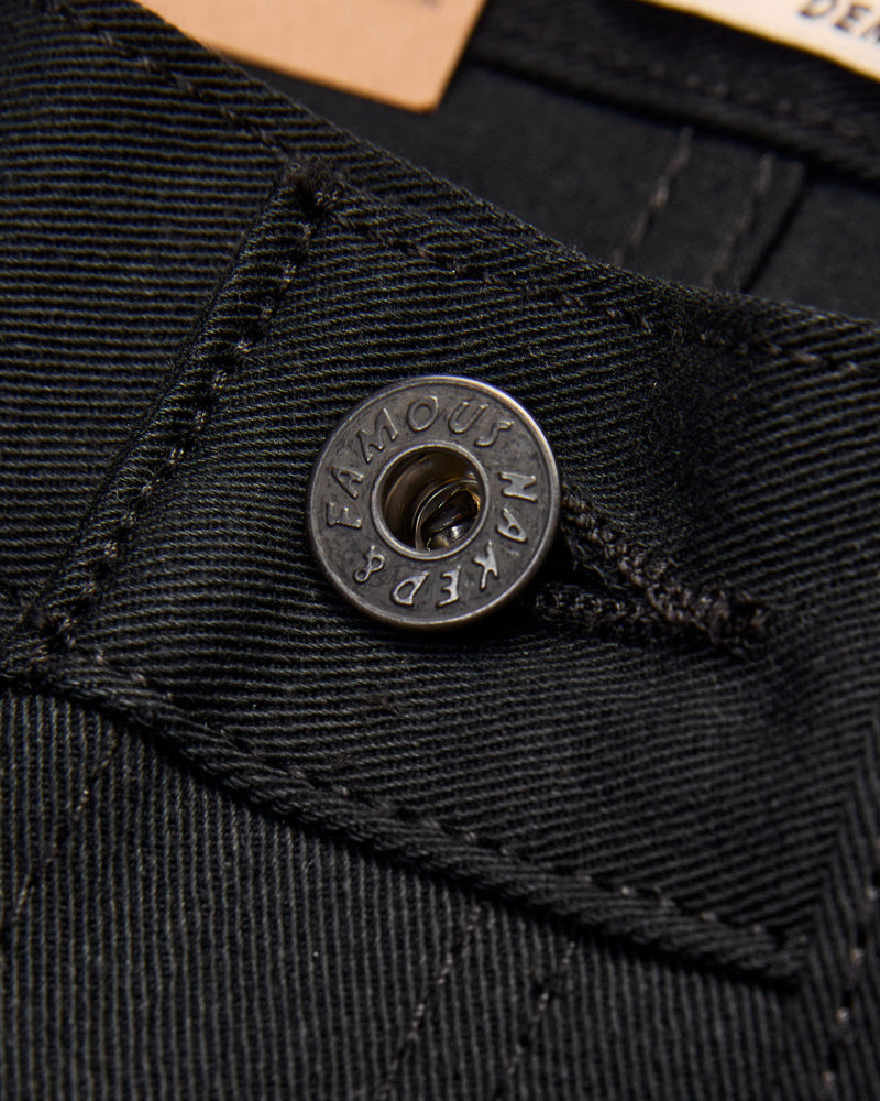10oz Selvedge Slacks Black Twill - Strong Guy Fit