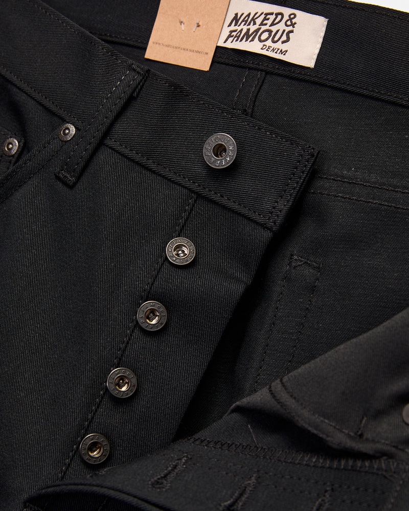 10oz Selvedge Slacks Black Twill - Strong Guy Fit