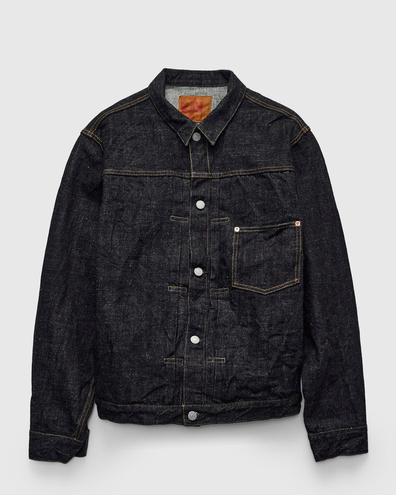 3111 15.5oz Slub-Nep Type-1 Selvedge Denim Jacket in Rinsed Indigo