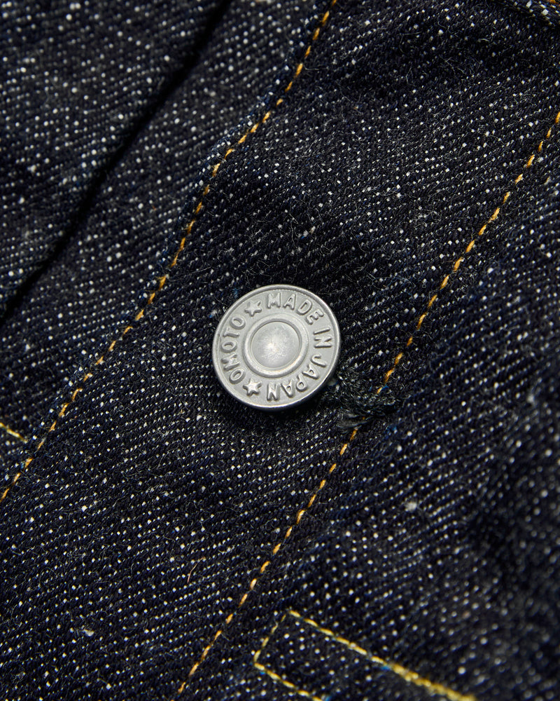 3111 15.5oz Slub-Nep Type-1 Selvedge Denim Jacket in Rinsed Indigo