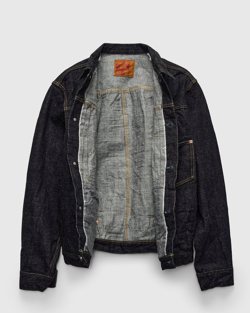 3111 15.5oz Slub-Nep Type-1 Selvedge Denim Jacket in Rinsed Indigo