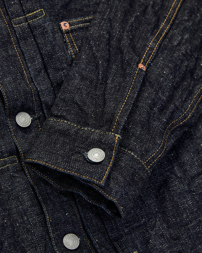 3111 15.5oz Slub-Nep Type-1 Selvedge Denim Jacket in Rinsed Indigo