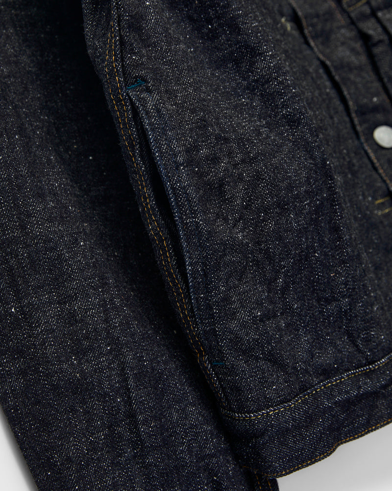 3111 15.5oz Slub-Nep Type-1 Selvedge Denim Jacket in Rinsed Indigo