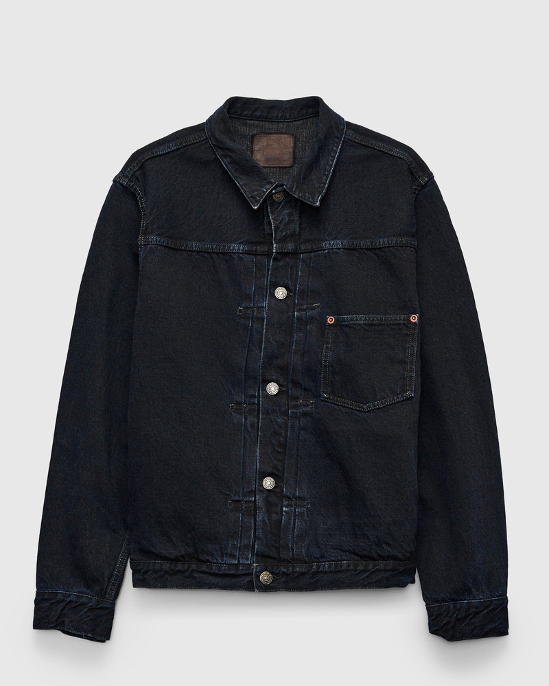 3115 13.5oz Type-1 Selvedge Denim Jacket in Charcoal Overdye