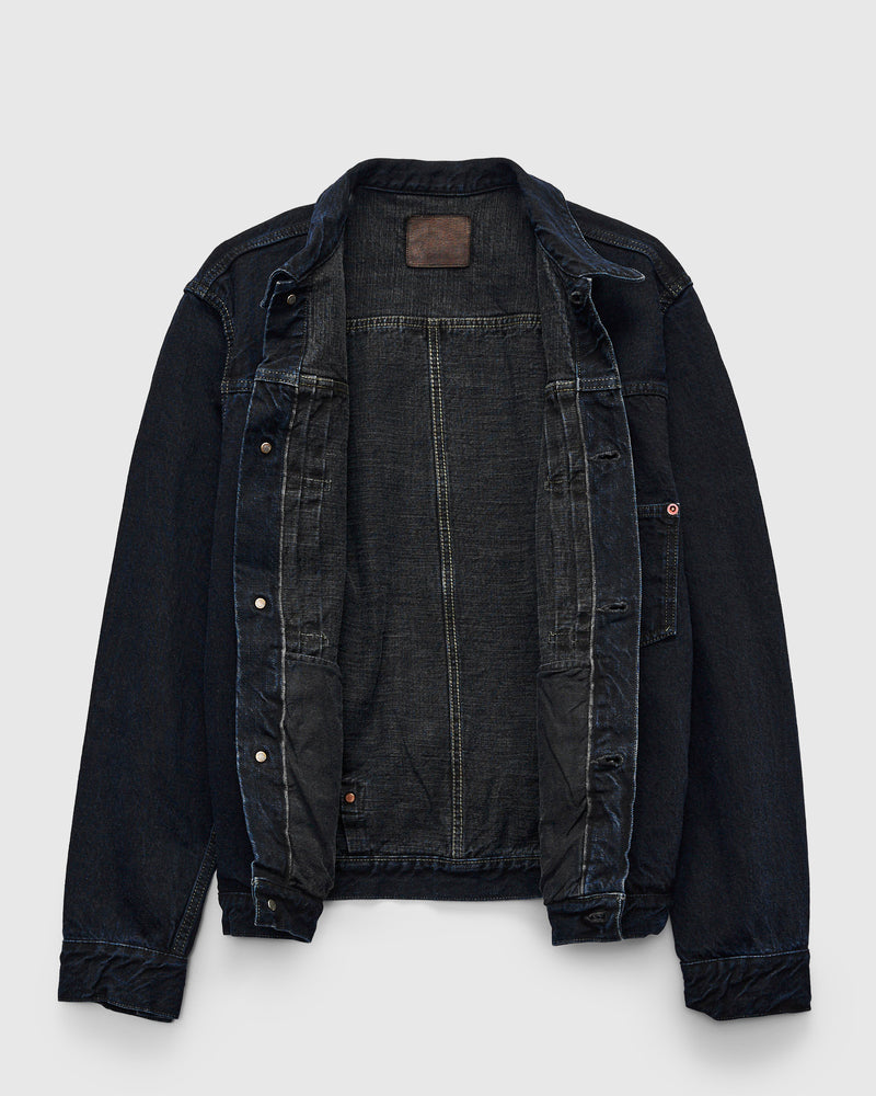 3115 13.5oz Type-1 Selvedge Denim Jacket in Charcoal Overdye