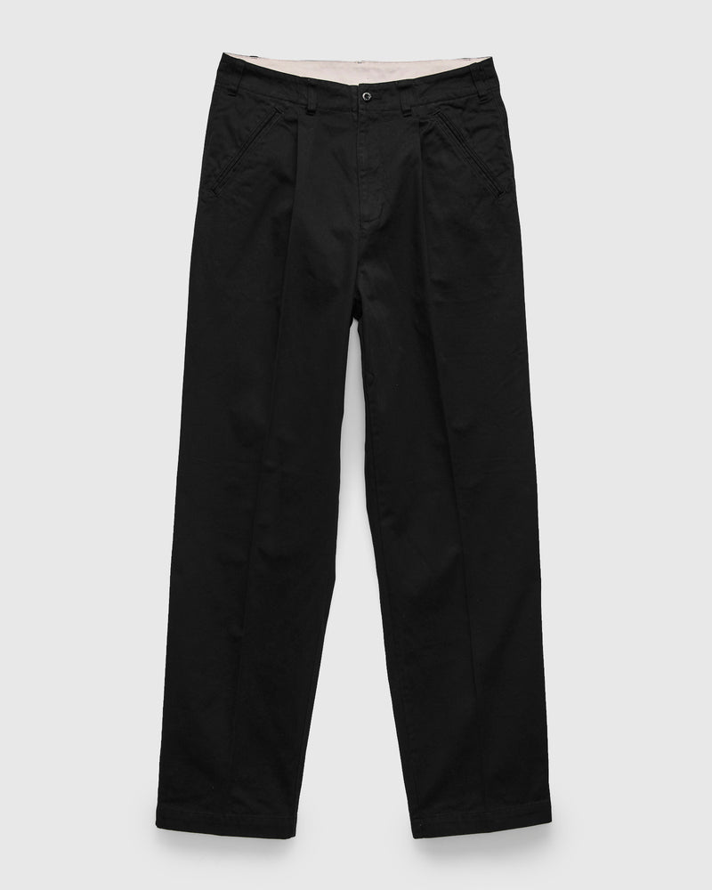 Pigment Dyed Wide Slacks in Black