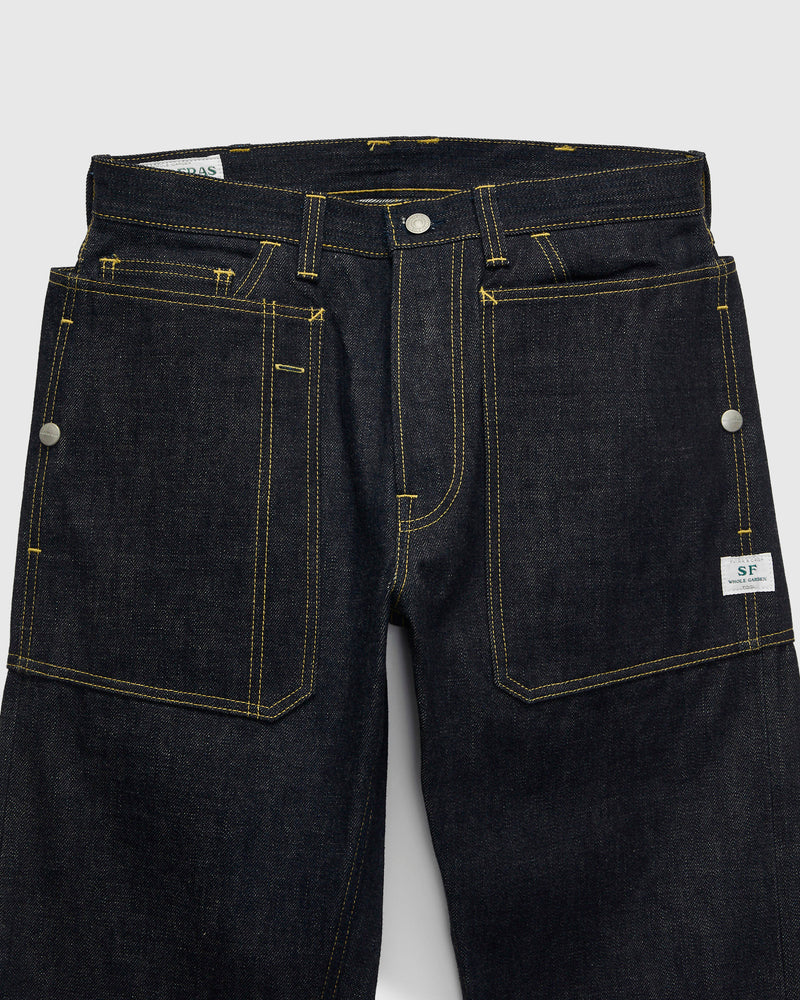 14oz Selvedge Denim Fall Leaf R Pants in Indigo