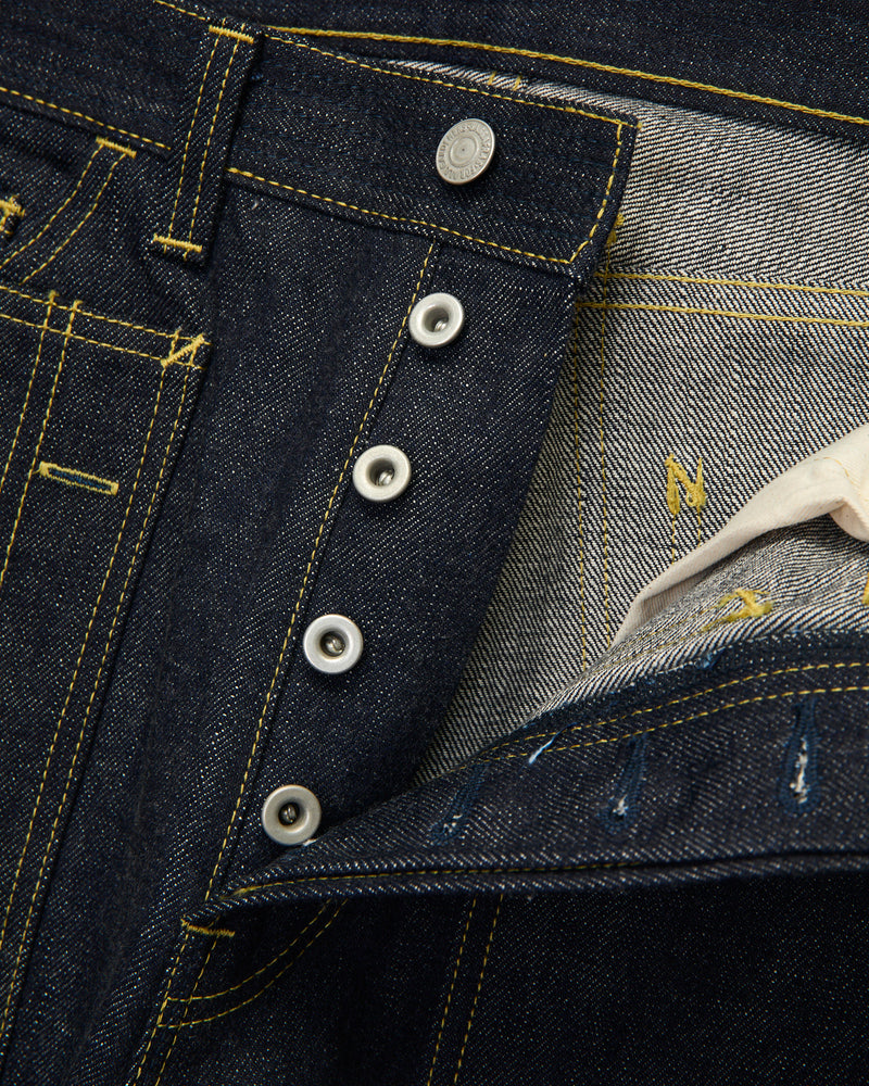 14oz Selvedge Denim Fall Leaf R Pants in Indigo