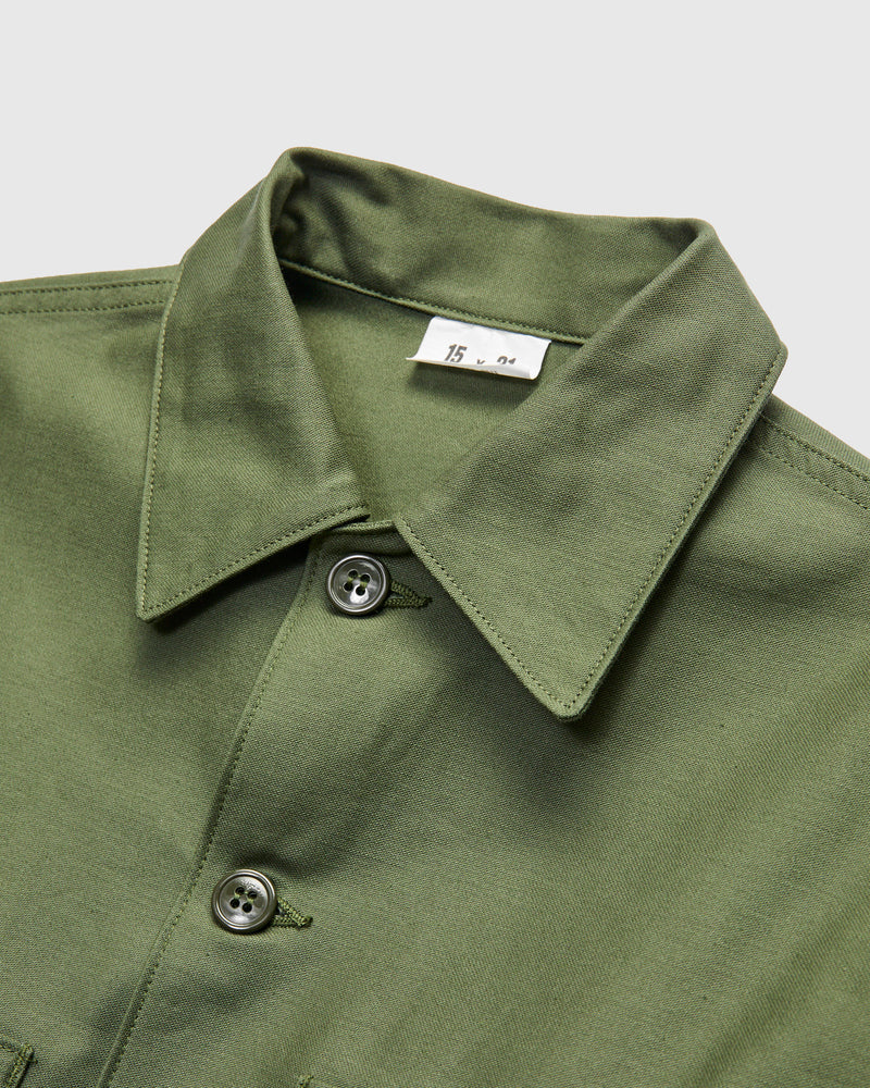 OG-107 Cotton Sateen Utility Shirt in Olive