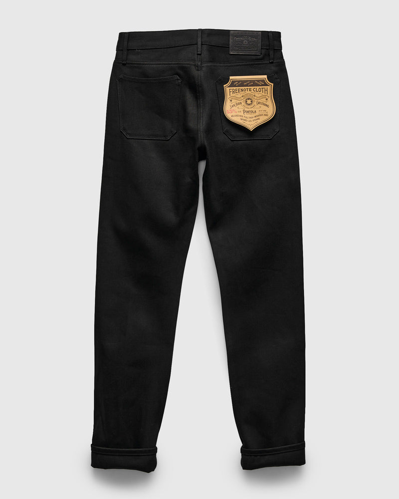 "Black Portola" 15.75oz Double Black Selvedge Denim - Tapered Fit
