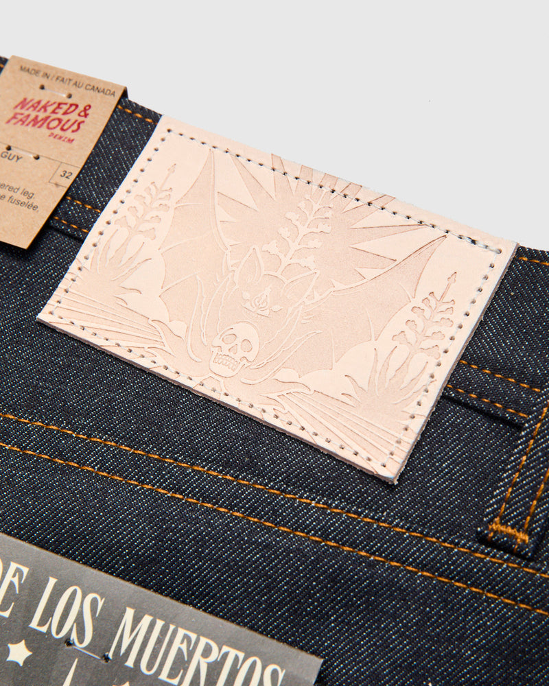 "Dia De Los Muertos Bat" 12.5oz Selvedge Denim - Weird Guy Fit