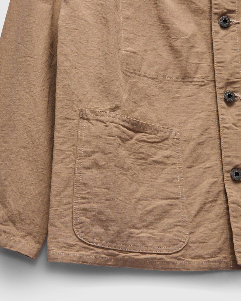 8oz "Betacham" Chambray Coverall Jacket in Beige