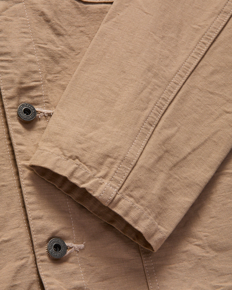 8oz "Betacham" Chambray Coverall Jacket in Beige