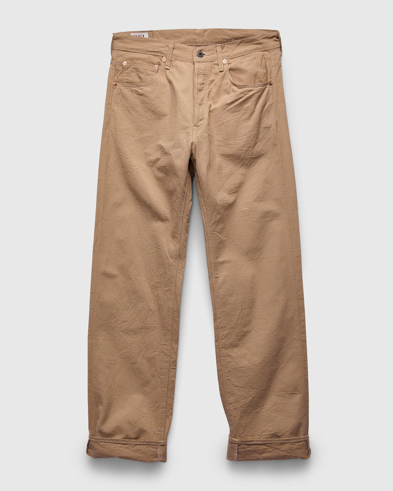 266-8SVCBE "Beige Betacham" 8oz Selvedge Chambray Pants - Relaxed Straight Fit