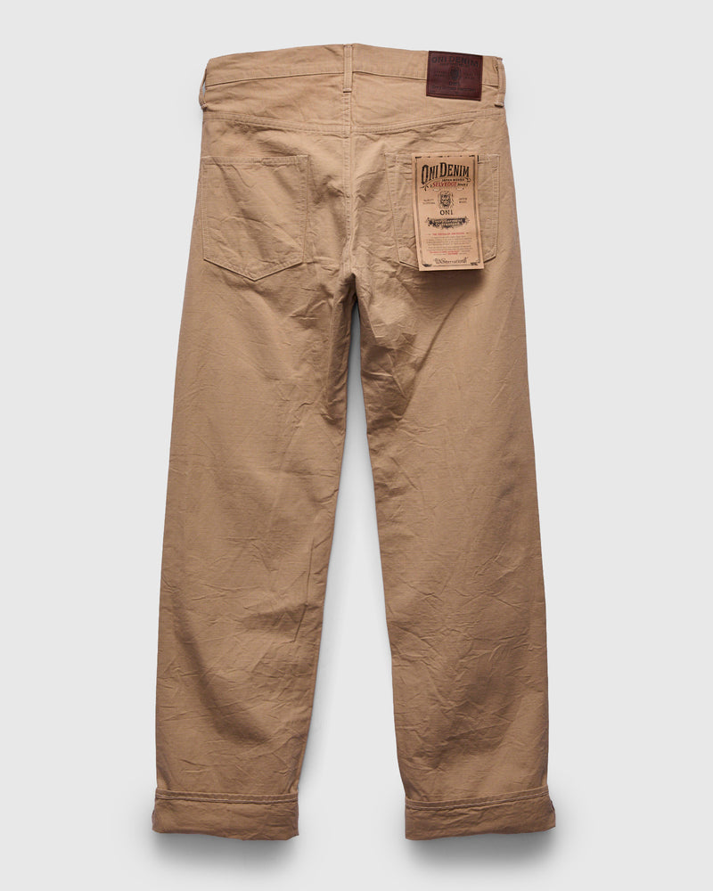 266-8SVCBE "Beige Betacham" 8oz Selvedge Chambray Pants - Relaxed Straight Fit