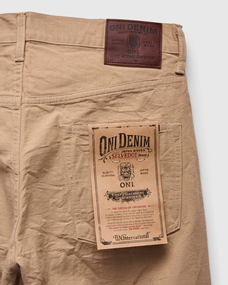 266-8SVCBE "Beige Betacham" 8oz Selvedge Chambray Pants - Relaxed Straight Fit