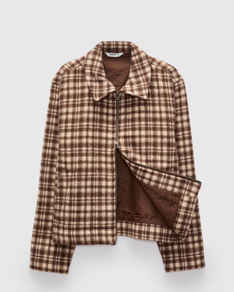 Club Jacket in Brown Plaid