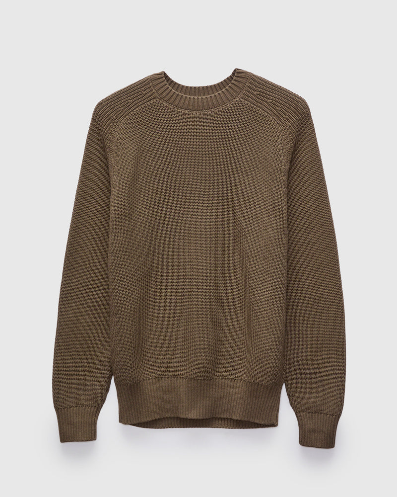 Cotton Crewneck Sweater in Earth