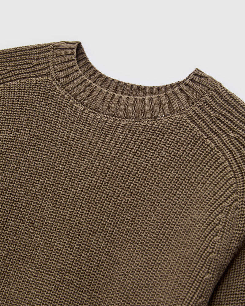 Cotton Crewneck Sweater in Earth