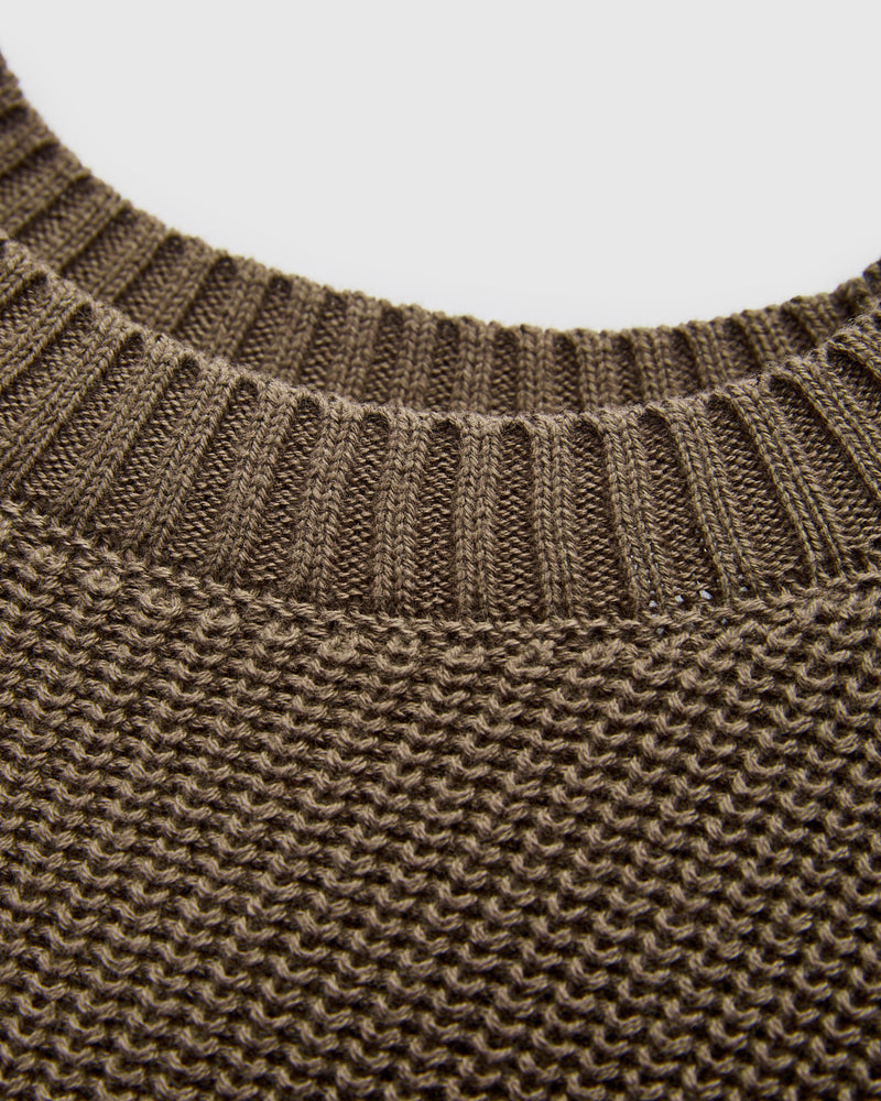 Cotton Crewneck Sweater in Earth