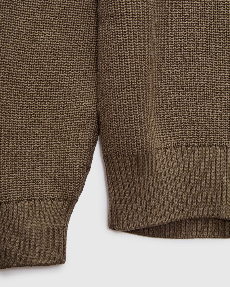 Cotton Crewneck Sweater in Earth
