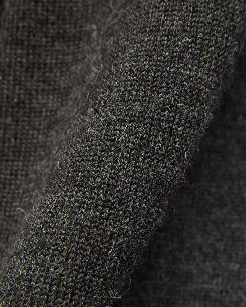Roll Neck Sweater in Charcoal Baby Alpaca