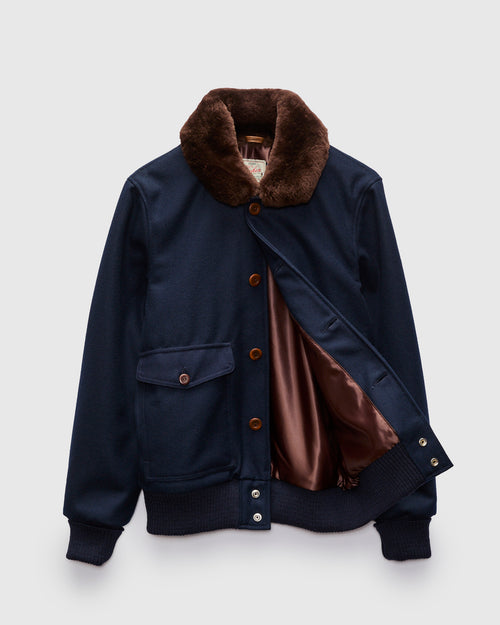 Winston Jacket in Dark Navy/Brown