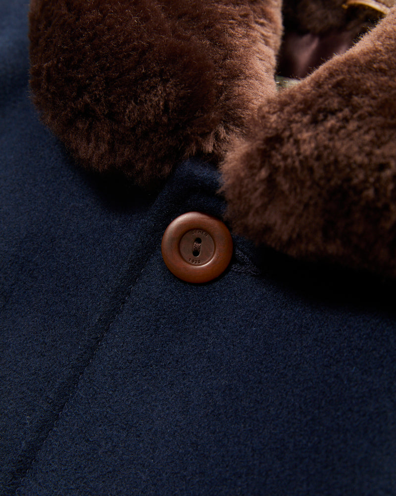 Winston Jacket in Dark Navy/Brown