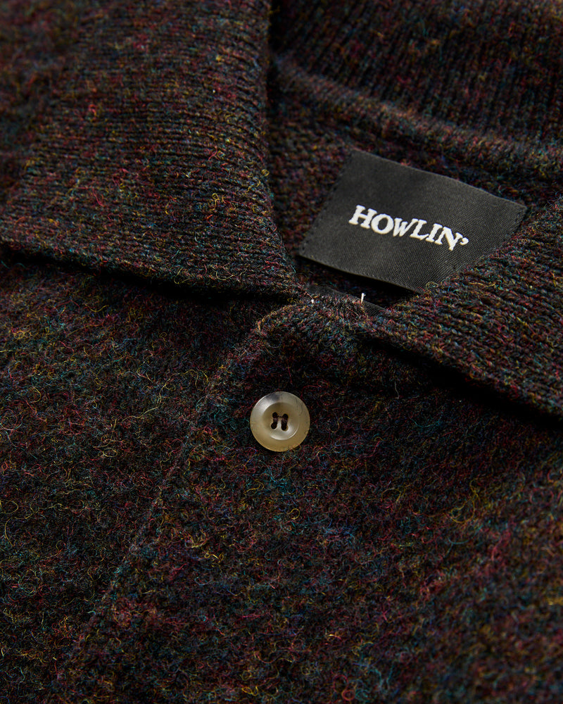 "Creatures of the Howlin' Moon" Wool Knit Cardigan in Wolf