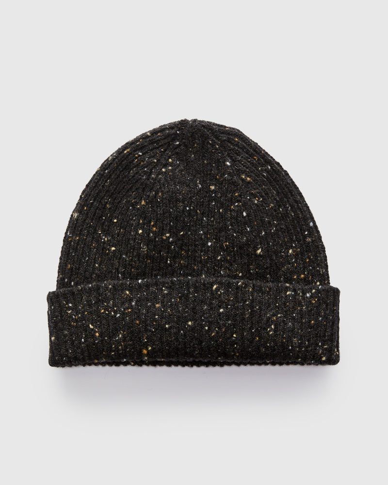 "Out of the Blue" Wool Beanie in Blackout