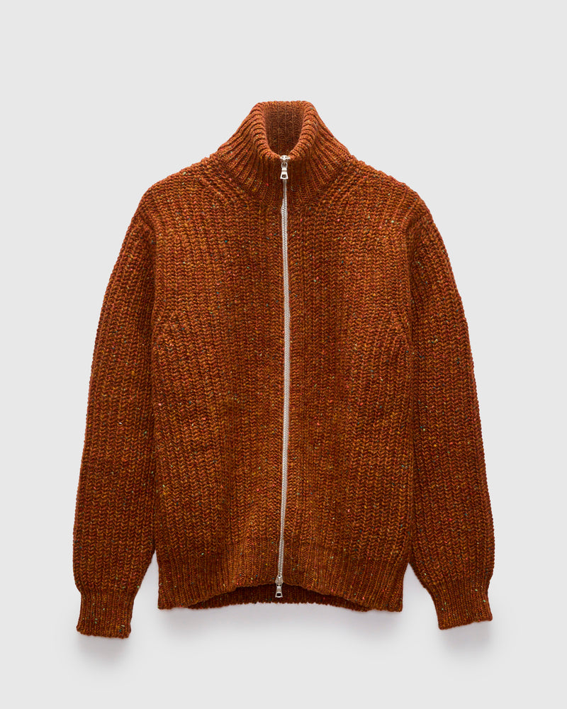 "Loose Ends" Wool Knit Cardigan in Mars