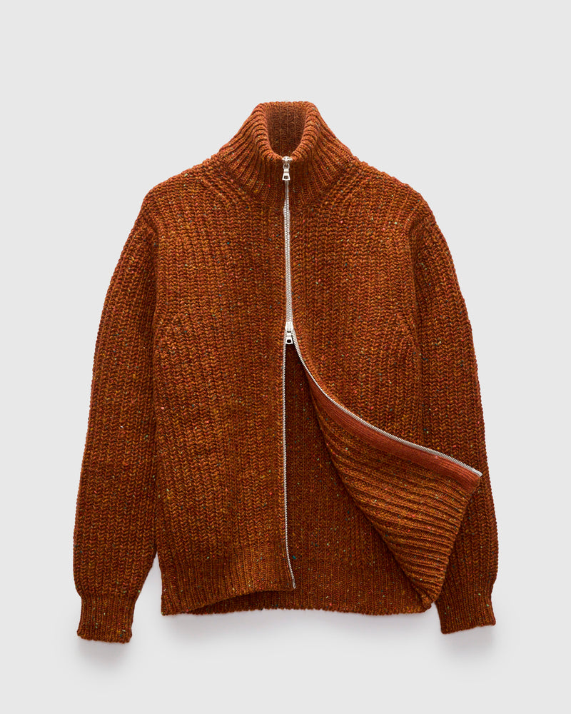 "Loose Ends" Wool Knit Cardigan in Mars