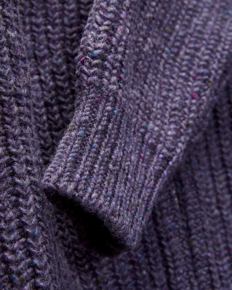 "Loose Ends" Wool Knit Cardigan in Violet Dreams