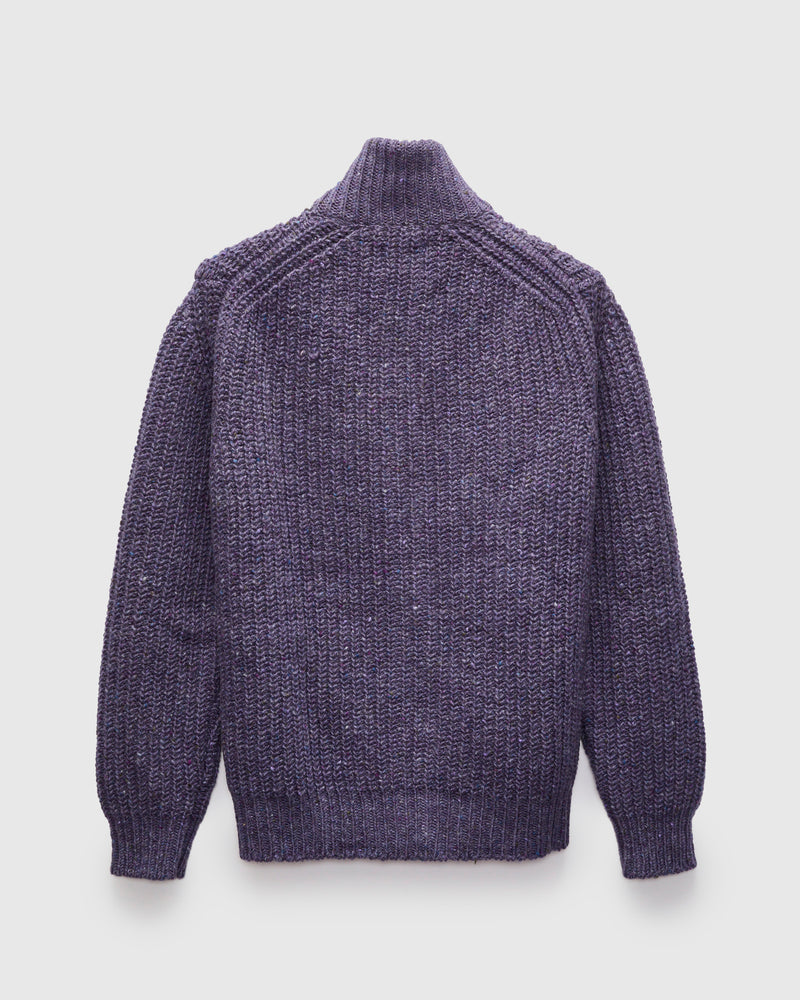 "Loose Ends" Wool Knit Cardigan in Violet Dreams