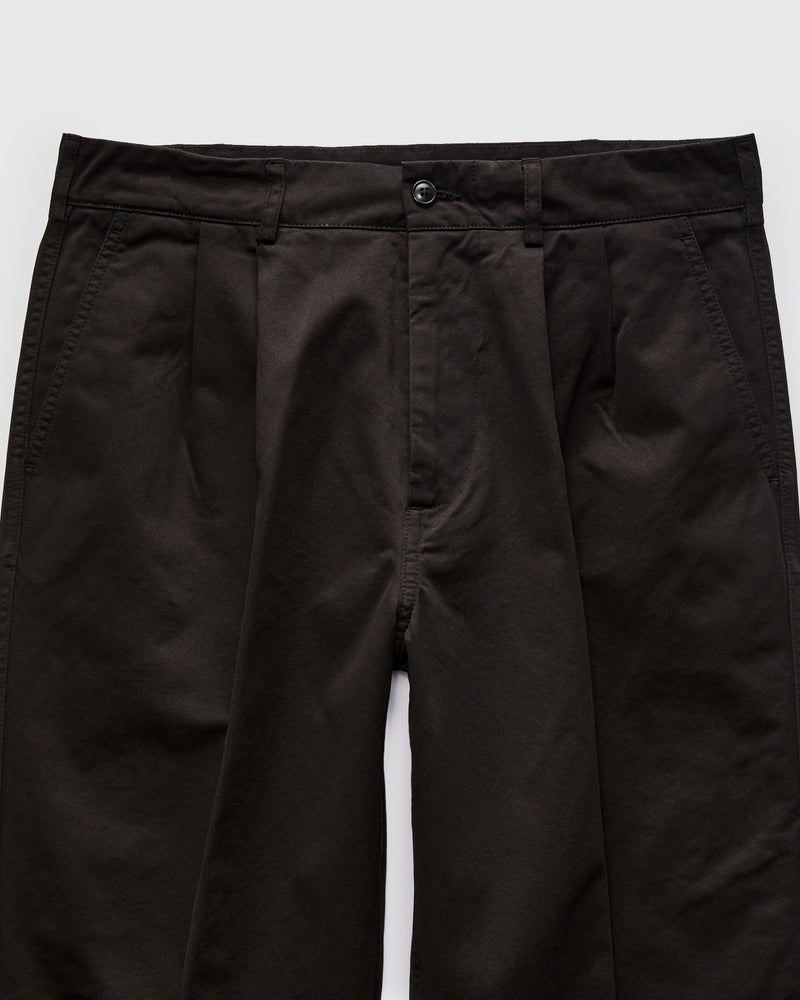 Canal Pleated TwillForm Pant in Black