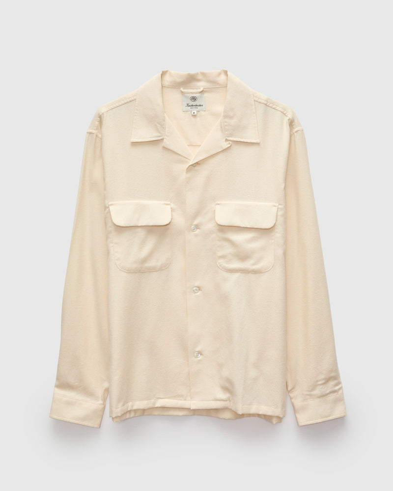 Penny Cotton Merino Flannel Shirt in Bone